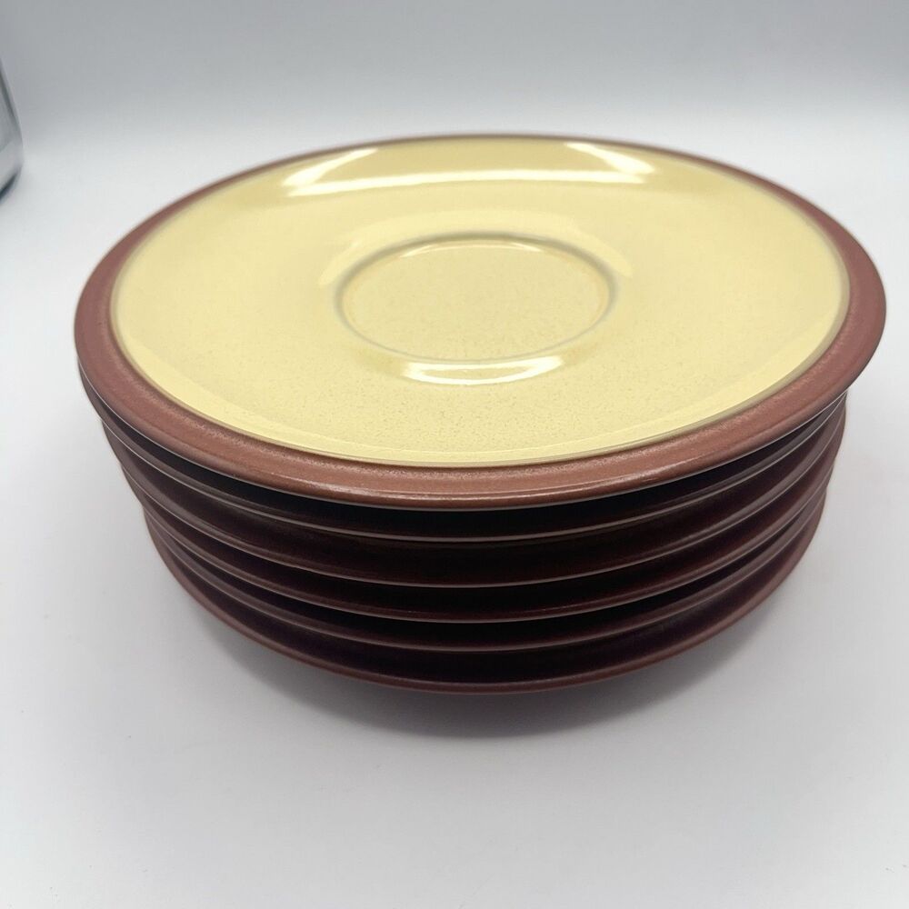 Denby Juice Yellow, Green And Blue Saucer Set for Breakfast Cup England Set Of 6 - Picture 5 of 11